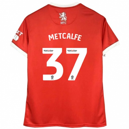 Kandiny Heren Max Metcalfe #37 Rood Wit Thuisshirt Thuistenue 2024/25 T-Shirt