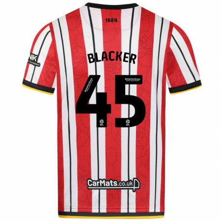 Kandiny Heren Billy Blacker #45 Rood Witte Strepen Thuisshirt Thuistenue 2024/25 T-Shirt