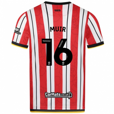 Kandiny Heren Chene Muir #16 Rood Witte Strepen Thuisshirt Thuistenue 2024/25 T-Shirt