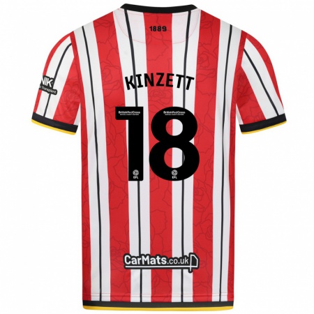 Kandiny Heren Ella Kinzett #18 Rood Witte Strepen Thuisshirt Thuistenue 2024/25 T-Shirt