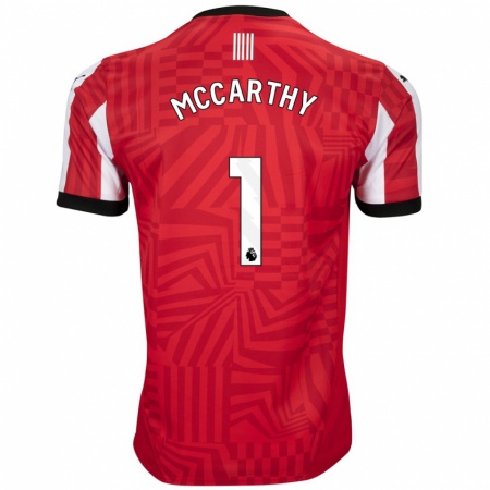 Kandiny Heren Alex Mccarthy #1 Rood Wit Thuisshirt Thuistenue 2024/25 T-Shirt