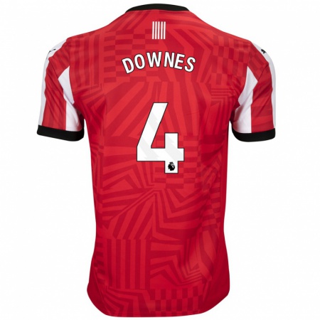 Kandiny Uomo Maglia Flynn Downes #4 Rosso Bianco Kit Gara Home 2024/25 Maglietta