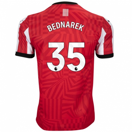 Kandiny Heren Jan Bednarek #35 Rood Wit Thuisshirt Thuistenue 2024/25 T-Shirt