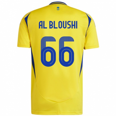 Kandiny Uomo Maglia Reem Al-Bloushi #66 Giallo Blu Kit Gara Home 2024/25 Maglietta