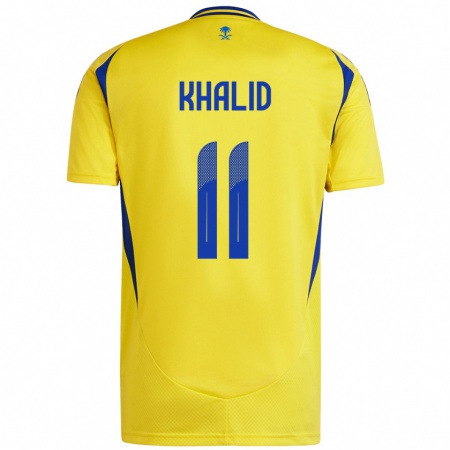 Kandiny Heren Khalid Al-Ghannam #11 Geel Blauw Thuisshirt Thuistenue 2024/25 T-Shirt