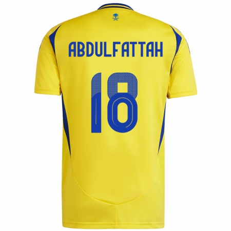 Kandiny Heren Abdulfattah Adam #18 Geel Blauw Thuisshirt Thuistenue 2024/25 T-Shirt