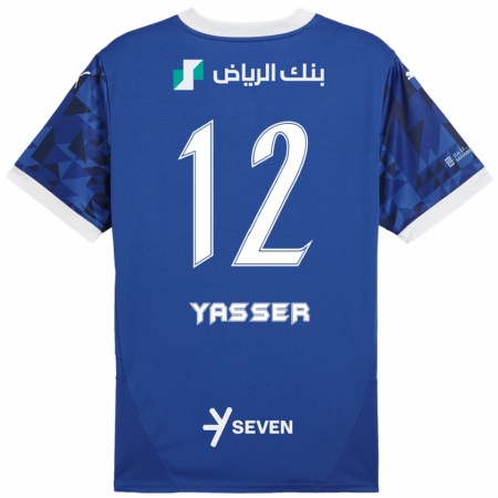 Kandiny Heren Yasser Al-Shahrani #12 Donkerblauw Wit Thuisshirt Thuistenue 2024/25 T-Shirt