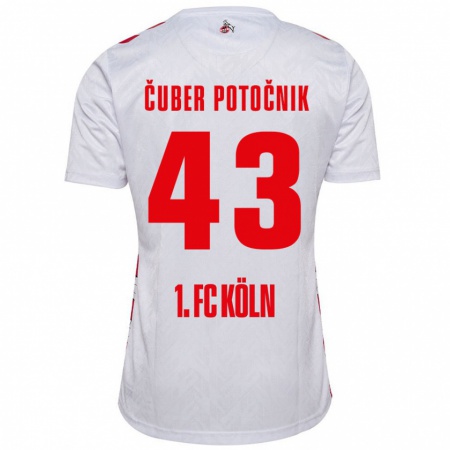 Kandiny Hombre Camiseta Jaka Cuber Potocnik #43 Blanco Rojo 1ª Equipación 2024/25 La Camisa