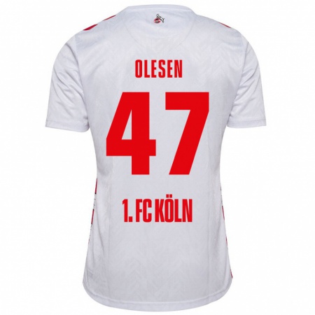 Kandiny Uomo Maglia Mathias Olesen #47 Bianco Rosso Kit Gara Home 2024/25 Maglietta