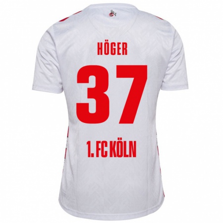 Kandiny Uomo Maglia Marco Höger #37 Bianco Rosso Kit Gara Home 2024/25 Maglietta