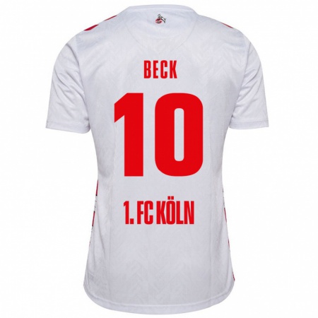 Kandiny Uomo Maglia Sharon Beck #10 Bianco Rosso Kit Gara Home 2024/25 Maglietta