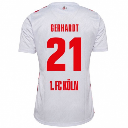 Kandiny Uomo Maglia Anna Gerhardt #21 Bianco Rosso Kit Gara Home 2024/25 Maglietta