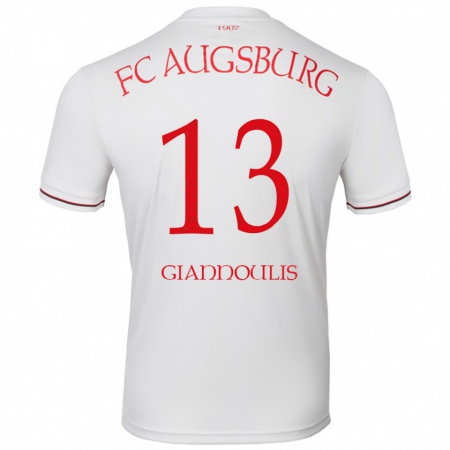 Kandiny Uomo Maglia Dimitrios Giannoulis #13 Bianco Kit Gara Home 2024/25 Maglietta