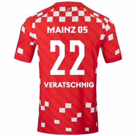 Kandiny Herren Nikolas Veratschnig #22 Weiß Rot Heimtrikot Trikot 2024/25 T-Shirt Österreich