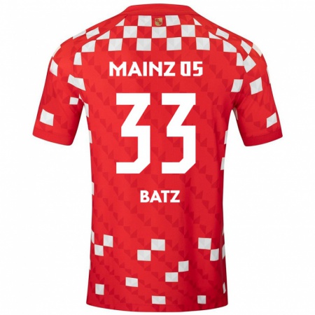 Kandiny Uomo Maglia Daniel Batz #33 Bianco Rosso Kit Gara Home 2024/25 Maglietta