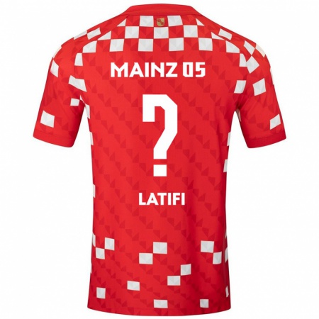 Kandiny Herren Artan Latifi #0 Weiß Rot Heimtrikot Trikot 2024/25 T-Shirt Österreich