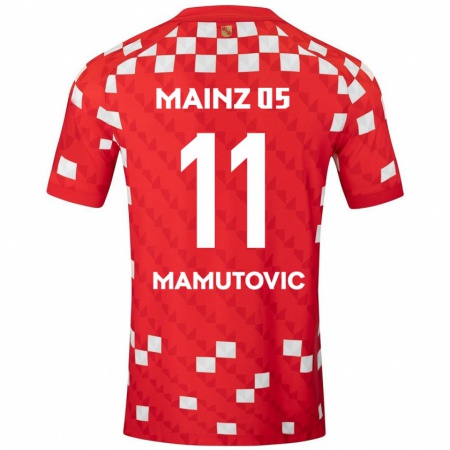 Kandiny Män David Mamutovic #11 Vit Röd Hemmatröja Matchtröjor 2024/25 Tröjor T-Tröja