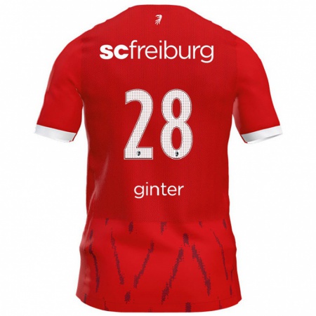 Kandiny Homem Camisola Matthias Ginter #28 Vermelho Principal 2024/25 Camisa Brasil