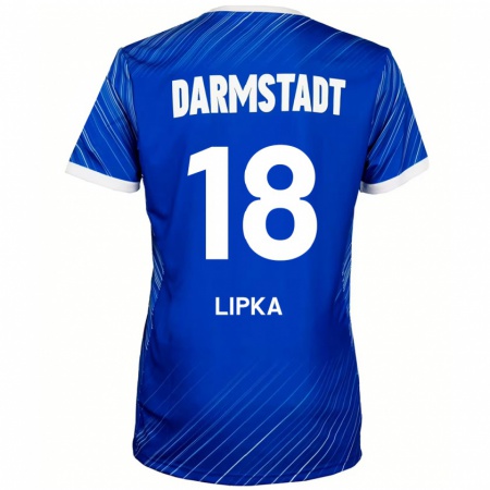 Kandiny Män David Lipka #18 Blå Vit Hemmatröja Matchtröjor 2024/25 Tröjor T-Tröja