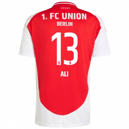 Kandiny Uomo Maglia Suheib-Elias Ali #13 Rosso Bianco Kit Gara Home 2024/25 Maglietta