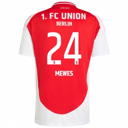 Kandiny Heren Gennaro Mewes #24 Rood Wit Thuisshirt Thuistenue 2024/25 T-Shirt België