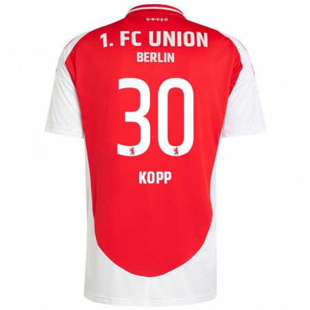 Kandiny Uomo Maglia Marvin Kopp #30 Rosso Bianco Kit Gara Home 2024/25 Maglietta