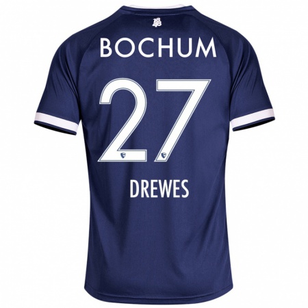 Kandiny Herren Patrick Drewes #27 Dunkelblau Heimtrikot Trikot 2024/25 T-Shirt Österreich