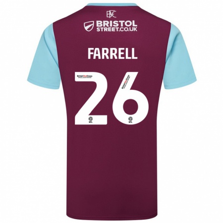 Kandiny Uomo Maglia Lucy Farrell #26 Borgogna Azzurro Kit Gara Home 2024/25 Maglietta