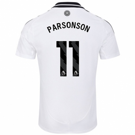 Kandiny Uomo Maglia Madi Parsonson #11 Bianco Kit Gara Home 2024/25 Maglietta