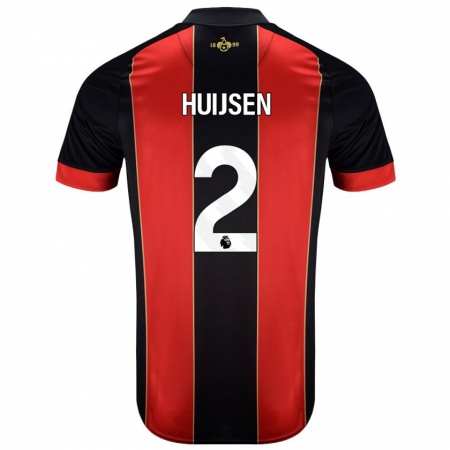 Kandiny Herren Dean Huijsen #2 Rot Schwarz Heimtrikot Trikot 2024/25 T-Shirt Österreich