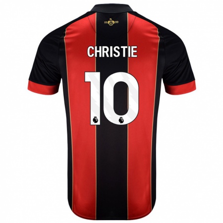 Kandiny Uomo Maglia Ryan Christie #10 Rosso Nero Kit Gara Home 2024/25 Maglietta