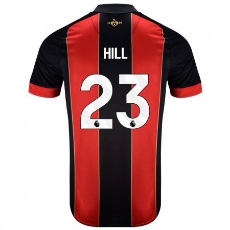 Kandiny Uomo Maglia James Hill #23 Rosso Nero Kit Gara Home 2024/25 Maglietta