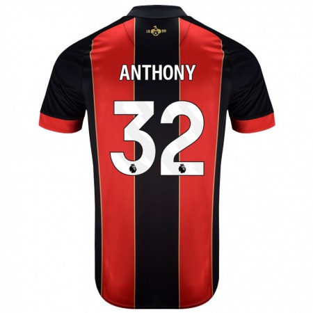 Kandiny Herren Jaidon Anthony #32 Rot Schwarz Heimtrikot Trikot 2024/25 T-Shirt Österreich