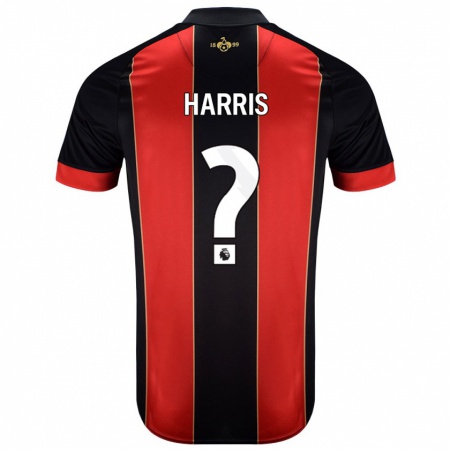 Kandiny Uomo Maglia Archie Harris #0 Rosso Nero Kit Gara Home 2024/25 Maglietta