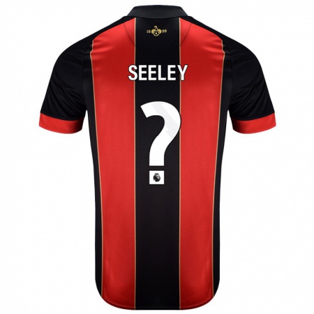 Kandiny Uomo Maglia Will Seeley #0 Rosso Nero Kit Gara Home 2024/25 Maglietta