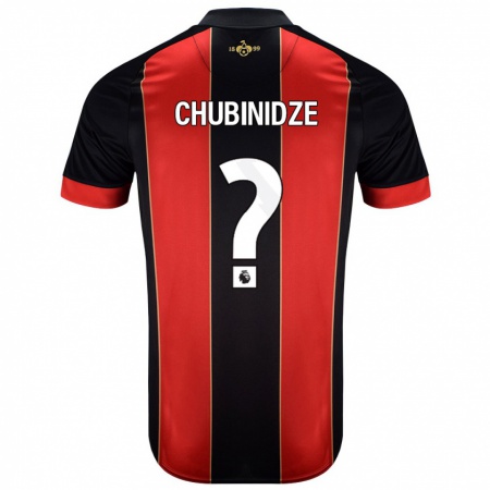 Kandiny Uomo Maglia George Chubinidze #0 Rosso Nero Kit Gara Home 2024/25 Maglietta