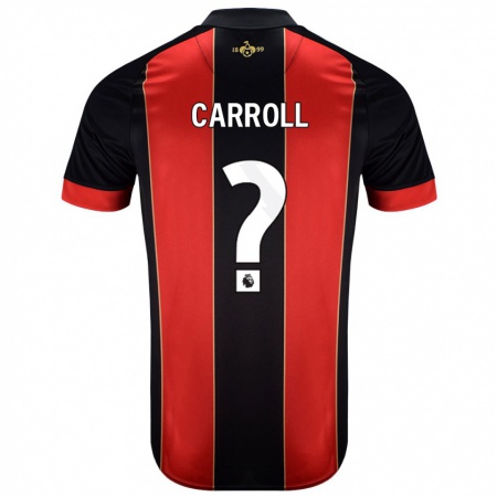 Kandiny Hombre Camiseta Ryan Carroll #0 Rojo Negro 1ª Equipación 2024/25 La Camisa