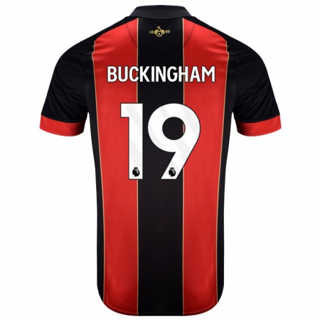 Kandiny Uomo Maglia Alisha Buckingham #19 Rosso Nero Kit Gara Home 2024/25 Maglietta