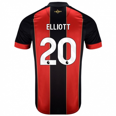 Kandiny Herren Kaitlyn Elliott #20 Rot Schwarz Heimtrikot Trikot 2024/25 T-Shirt Österreich