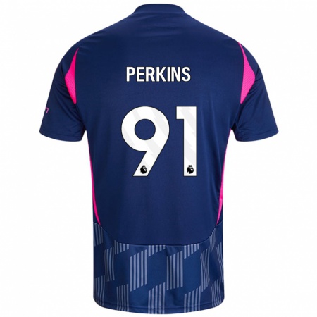 Kandiny Heren Jack Perkins #91 Koningsblauw Roze Uitshirt Uittenue 2024/25 T-Shirt