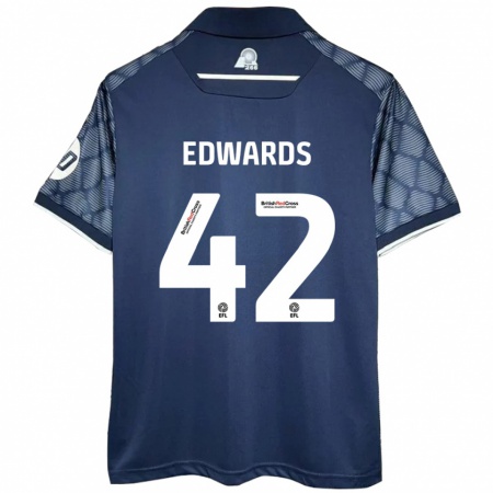 Kandiny Heren Callum Edwards #42 Zwart Uitshirt Uittenue 2024/25 T-Shirt