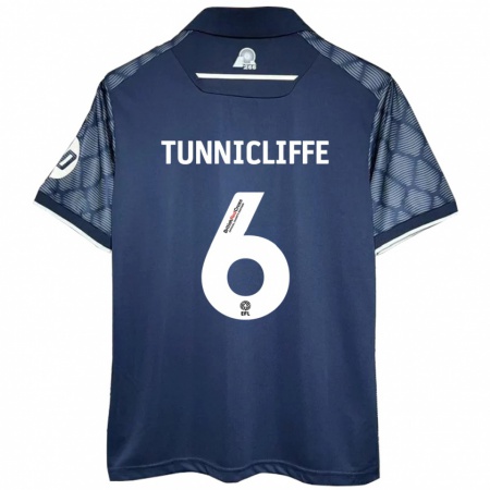 Kandiny Uomo Maglia Jordan Tunnicliffe #6 Nero Kit Gara Away 2024/25 Maglietta