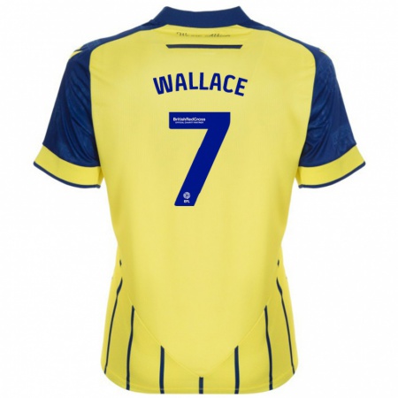 Kandiny Uomo Maglia Jed Wallace #7 Giallo Blu Kit Gara Away 2024/25 Maglietta