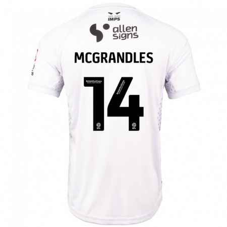 Kandiny Heren Conor Mcgrandles #14 Rood Wit Uitshirt Uittenue 2024/25 T-Shirt