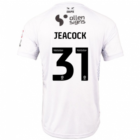 Kandiny Heren Zach Jeacock #31 Rood Wit Uitshirt Uittenue 2024/25 T-Shirt