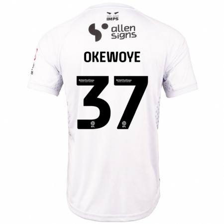 Kandiny Uomo Maglia Gbolahan Okewoye #37 Rosso Bianco Kit Gara Away 2024/25 Maglietta