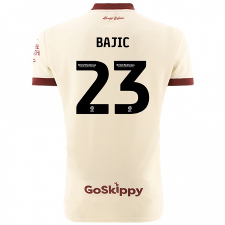 Kandiny Heren Stefan Bajic #23 Crèmewit Uitshirt Uittenue 2024/25 T-Shirt