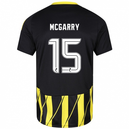 Kandiny Heren James Mcgarry #15 Zwart Geel Uitshirt Uittenue 2024/25 T-Shirt