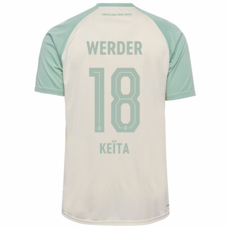 Kandiny Heren Naby Keïta #18 Off-White Lichtgroen Uitshirt Uittenue 2024/25 T-Shirt