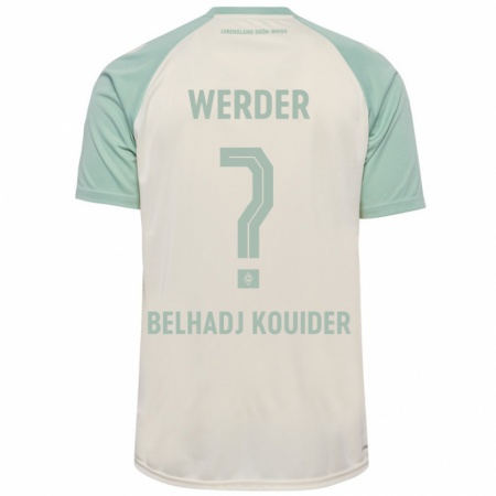 Kandiny Heren Mahfoud Belhadj Kouider #0 Off-White Lichtgroen Uitshirt Uittenue 2024/25 T-Shirt